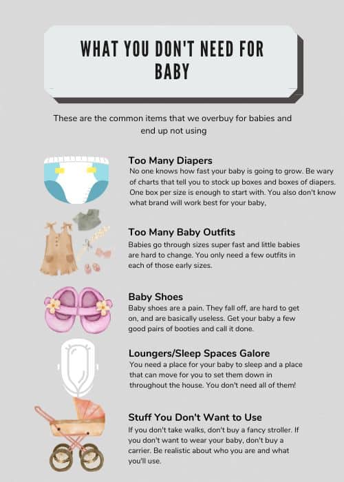 infographic for what you don't need for Baby 